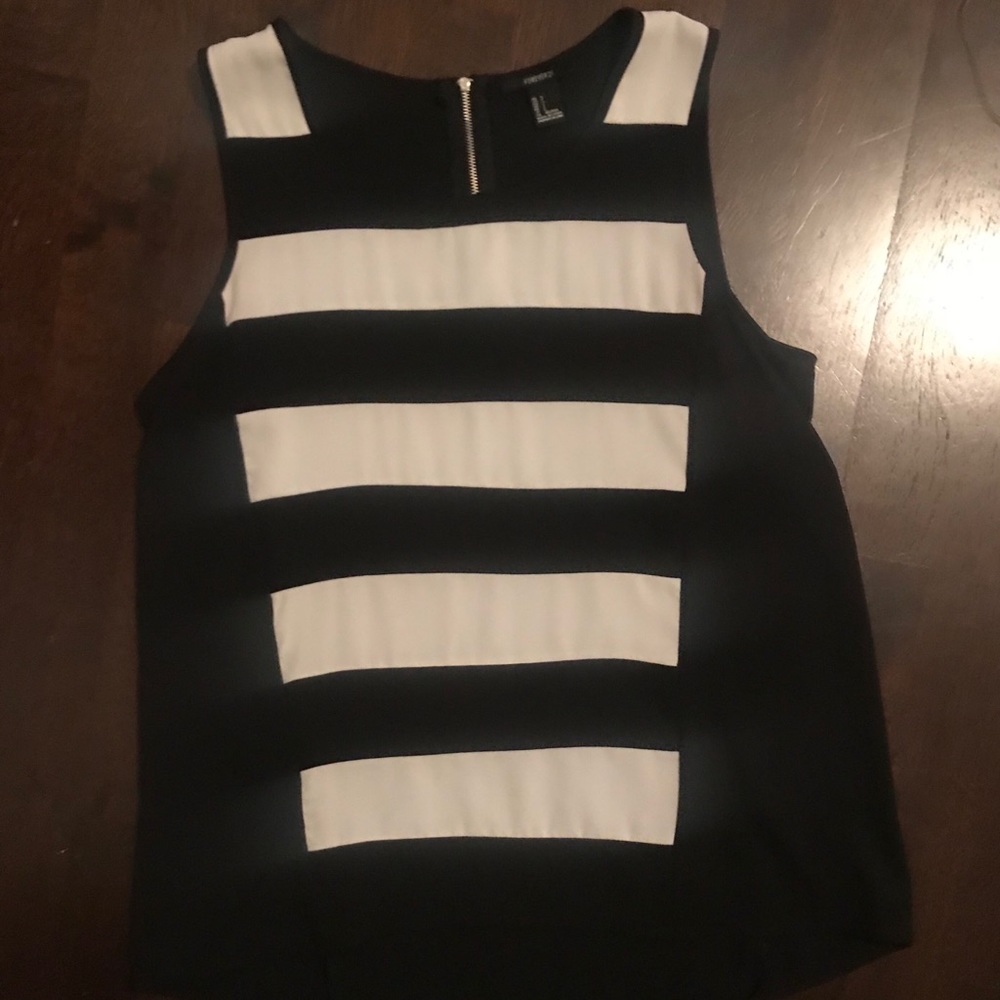 Black and white striped tank